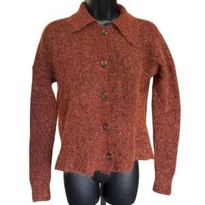 Madewell Cardigan Sweater XS Brown Merino Wool Alpaca Cottagecore‎ Hipster Folk